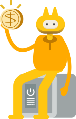 Sevimli Canavar Karakteri Güvenli ve Dolarlık Paraların Üzerinde Oturuyor