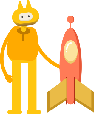 Sevimli Canavar Karakteri ve Roket