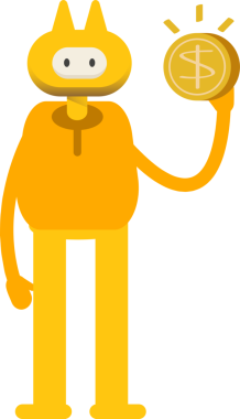 Sevimli Canavar Karakteri Bir Dolarlık Para Tutuyor