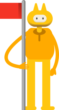 Sevimli Canavar Karakteri Bayrak Direği