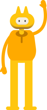 Sevimli Canavar Karakteri Kaldıran El Çizimi