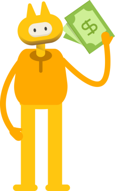 Sevimli Canavar Karakteri Dolarlık Banknotlar Tutuyor