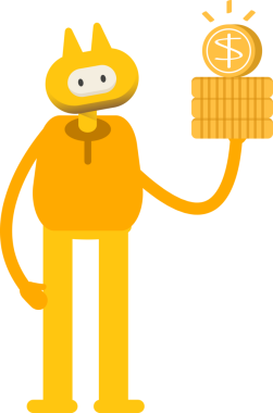 Sevimli Canavar Karakteri Bir Dolarlık Para Tutuyor