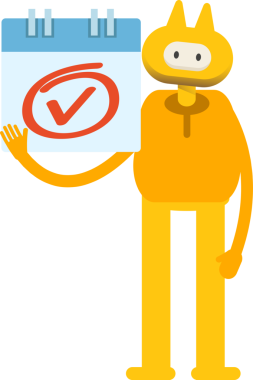 Sevimli Canavar Karakteri ve İşaretle İşaretle