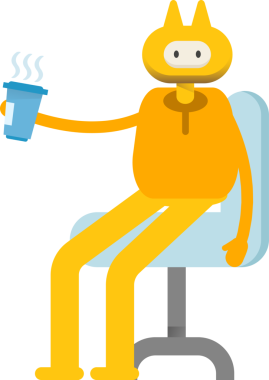 Sevimli Canavar Karakteri Kahve İçiyor