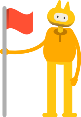 Sevimli Canavar Karakteri Bayrak Tutuyor