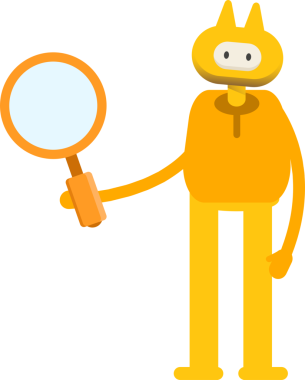 Sevimli Canavar Karakteri Tutma Büyüteci