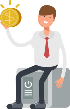 Güvenli ve Doları Tutan İşadamı Karakteri