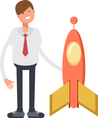 İşadamı Karakteri ve Roketi
