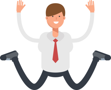 İş Adamı Karakteri Sıçrayan Clipart