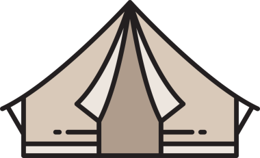 Kamp Çadırı Simgesi İllüstrasyonu