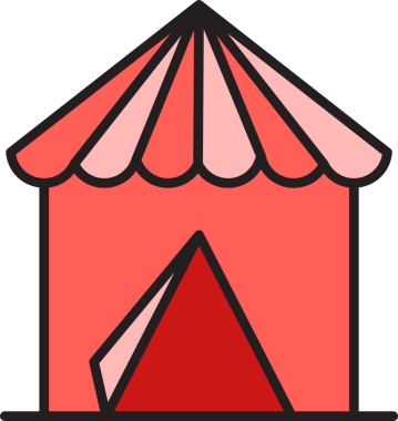 Kamp Çadırı Simgesi İllüstrasyonu