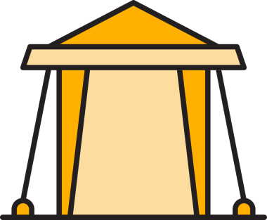 Kamp Çadırı Simgesi İllüstrasyonu