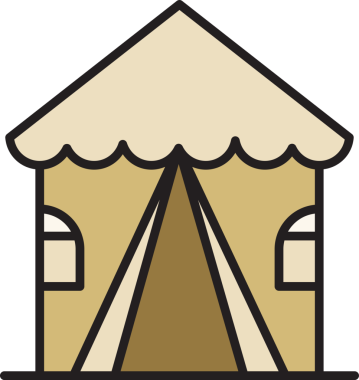 Kamp Çadırı Simgesi İllüstrasyonu