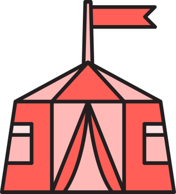 Kamp Çadırı Simgesi İllüstrasyonu