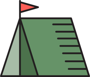 Kamp Çadırı Simgesi İllüstrasyonu