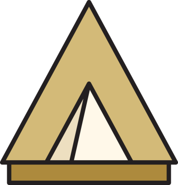 Kamp Çadırı Simgesi İllüstrasyonu