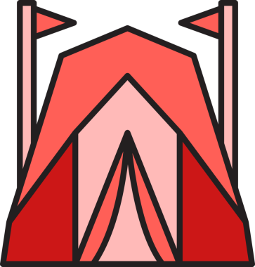 Kamp Çadırı Simgesi İllüstrasyonu