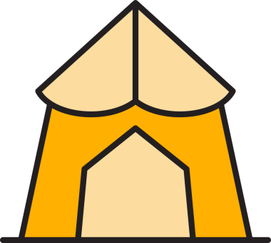 Kamp Çadırı Simgesi İllüstrasyonu