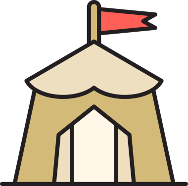 Kamp Çadırı Simgesi İllüstrasyonu