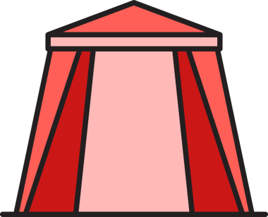 Kamp Çadırı Simgesi İllüstrasyonu