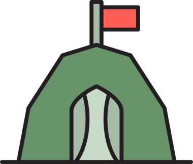 Kamp Çadırı Simgesi İllüstrasyonu