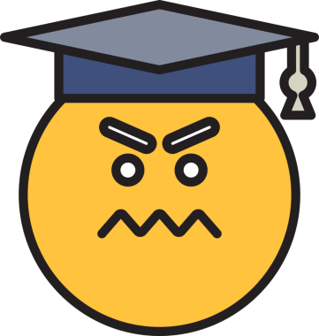 Gergin ve Öfkeli Öğrenci Emoji