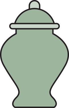 Seramik Vazo Simgesi İllüstrasyonu