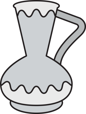 Vazo ve Atıcı Simgesi İllüstrasyonu