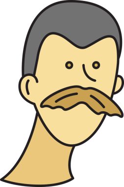 Sakallı Adam Yüzlü Çizgi Film Karakteri Avatar