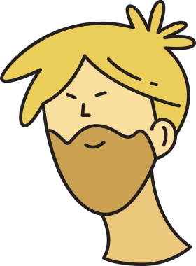 Sakallı Adam Yüzlü Çizgi Film Karakteri Avatar