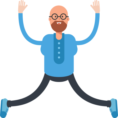 Kel Adam Karakteri Rahatlatıcı ve Sıçrayan Çizimler