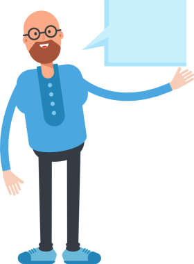 Kel Adam Karakteri ve Konuşma Baloncuğu