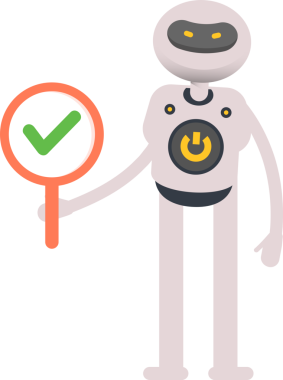 Robot Karakteri Denetim İşareti Gösteriliyor