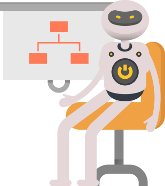 Robot Karakteri Organizasyon Çizelgesini Sunar