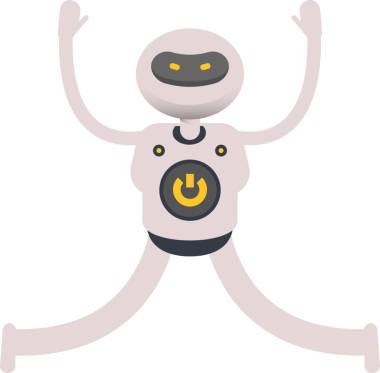 Robot Karakteri Rahatlatıcı ve Sıçrayan Çizimler