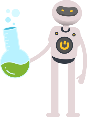 Robot Karakter Tutucu Laboratuar Şişesi