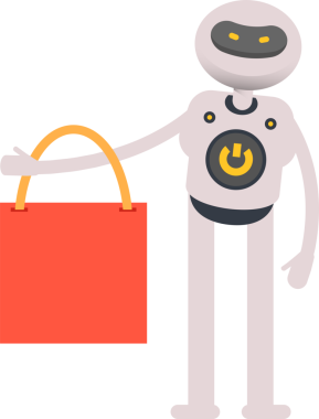 Robot Karakteri Alışveriş Torbası