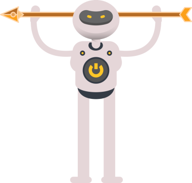 Robot Karakteri Oku Tutturma İllüstrasyonu