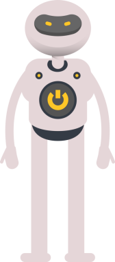 Robot Karakteri Ayakta Duran Clipart