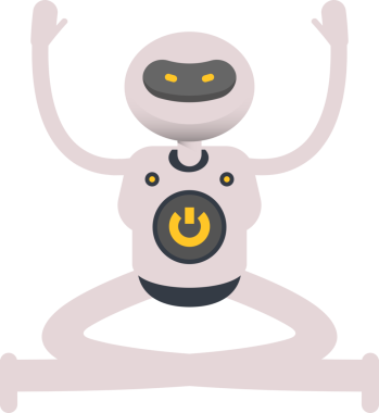 Robot Karakteri Oturan Çizim