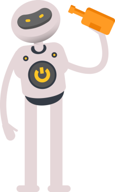 Robot Karakteri Bira İçiyor