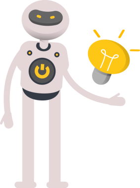 Robot Karakteri ve Ampul