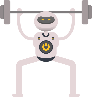 Robot Karakteri Halteri Kaldırıyor