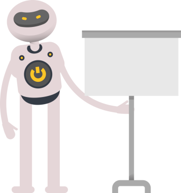 Robot Karakteri Sunar Beyaz Tahta