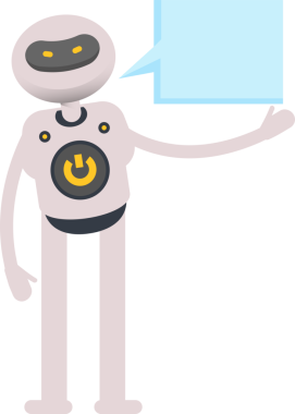 Robot Karakteri ve Konuşma Baloncuğu