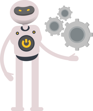 Robot Karakteri Vites Tutucu