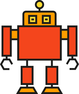 Çizgi Robot Karakteri Simgesi