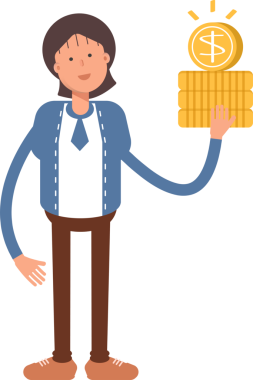 İş kadını Karakteri Çizgi Film İllüstrasyonu