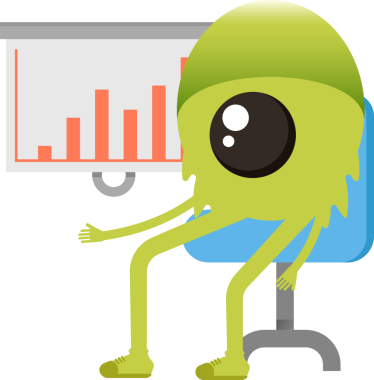 Sevimli Canavar Karakteri Sunar Bar Çizelgesi